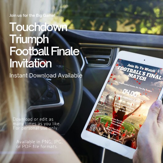 Touchdown Triumph Football Finale Invitation Kaart