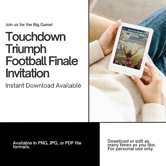 Touchdown Triumph Football Finale Invitation Kaart