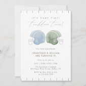 Touchdown Twins Football Helmet Birthday Kaart (Voorkant)