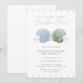 Touchdown Twins Football Helmet Birthday Kaart (Voorkant / Achterkant)