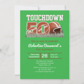 Touchdown Vijftig Grappige Voetbal 50ste Verjaarda Kaart (Voorkant)