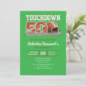 Touchdown Vijftig Grappige Voetbal 50ste Verjaarda Kaart (Staand voorkant)