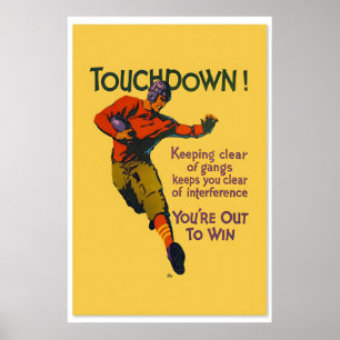 Touchdown! - Voetbal Thema Arbeidsaanmoediging uit Poster