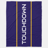 TOUCHDOWN Witte tekst Goud Oranje Marine Strepen Fleece Deken (Voorkant)