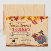 Touchdowns en kalkoen Thanksgiving uitnodiging (Voorkant / Achterkant)