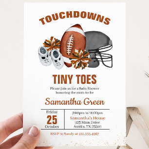 Touchdowns en Kleine Teentjes Baby Shower Kaart