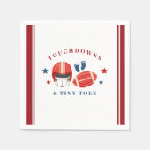 Touchdowns en kleine tenen, Football baby shower Servet (Voorkant)