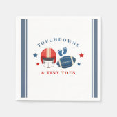Touchdowns en kleine tenen, Football baby shower Servet (Voorkant)