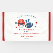 Touchdowns en kleine tenen, Football baby shower Spandoek (Horizontaal)