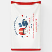 Touchdowns en kleine tenen, Football baby shower Spandoek (Verticaal)