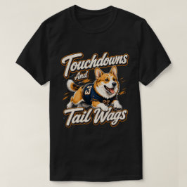 Touchdowns en kwispelende staarten Corgi-voetbal k T-shirt