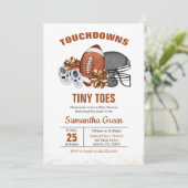 Touchdowns en Tiny Toes Baby shower Kaart (Staand voorkant)