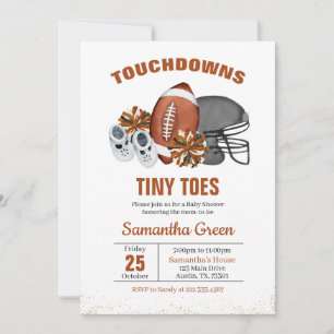 Touchdowns en Tiny Toes Baby shower Kaart