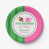 Touchdowns en Tutus Birthday Party Papieren Bordje (Voorkant)