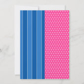 Touchdowns en Tutus Roze Blauw Verjaardagsuitnodig Kaart (Achterkant)