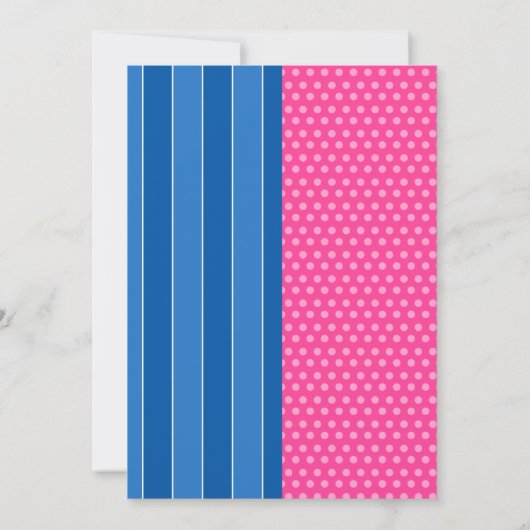 Touchdowns en Tutus Roze Blauw Verjaardagsuitnodig Kaart (Achterkant)