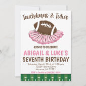 Touchdowns en Tutus Verjaardag Kaart (Voorkant)