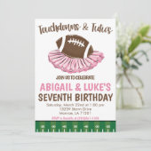 Touchdowns en Tutus Verjaardag Kaart (Staand voorkant)