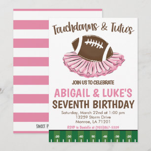 Touchdowns en Tutus Verjaardag Kaart