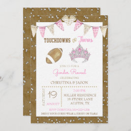 Touchdowns of Tiaras Waterverf Pink Gender Reveal Kaart