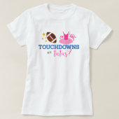 Touchdowns of Tutus Blue Pink Gender Reveal T-shirt (Design voorkant)