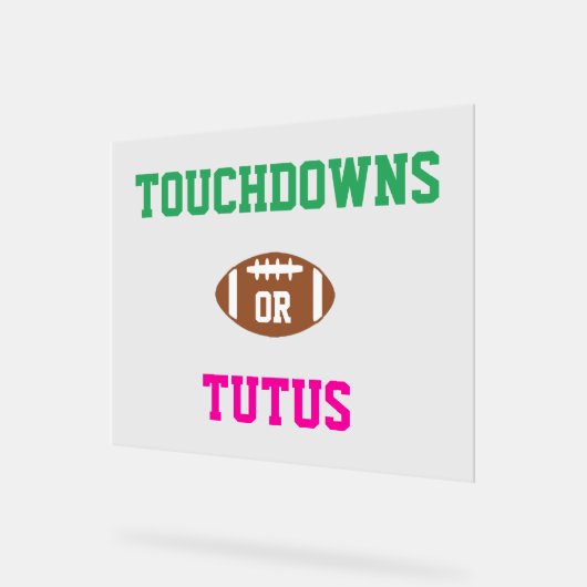 Touchdowns of tutus Gender onthullen Acryl Bord (Hoek)