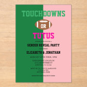 Touchdowns of tutus Gender onthullen Acryl Uitnodigingen (Voorkant)