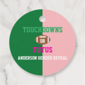 Touchdowns of tutus Gender onthullen Bedankjes Labels (Achterkant)