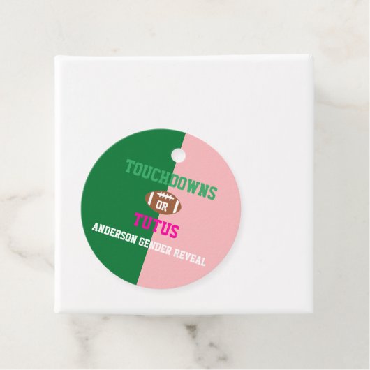 Touchdowns of tutus Gender onthullen Bedankjes Labels (In situ)