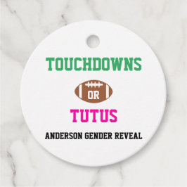 Touchdowns of tutus Gender onthullen Bedankjes Labels