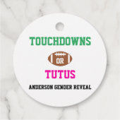Touchdowns of tutus Gender onthullen Bedankjes Labels (Achterkant)