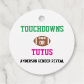Touchdowns of tutus Gender onthullen Bedankjes Labels (Voorkant)
