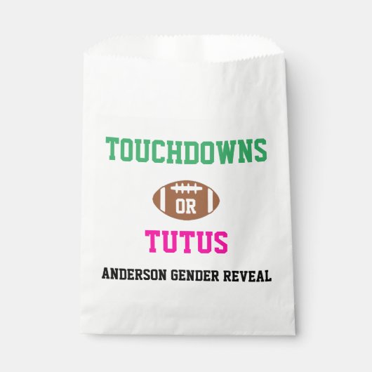 Touchdowns of tutus Gender onthullen Bedankzakje (Voorkant)