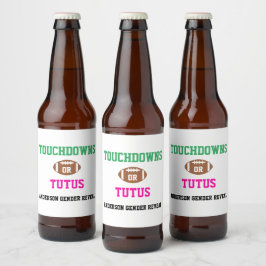 Touchdowns of tutus Gender onthullen Bier Etiket
