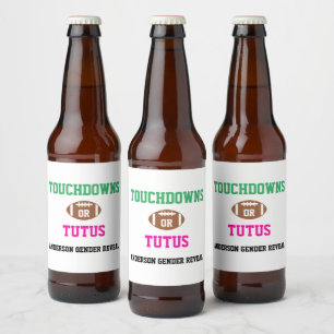 Touchdowns of tutus Gender onthullen Bier Etiket