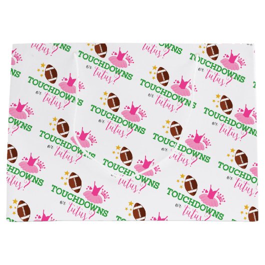 Touchdowns of tutus Gender onthullen Groot Cadeauzakje (Voorkant)