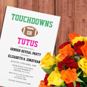 Touchdowns of tutus Gender onthullen Kaart