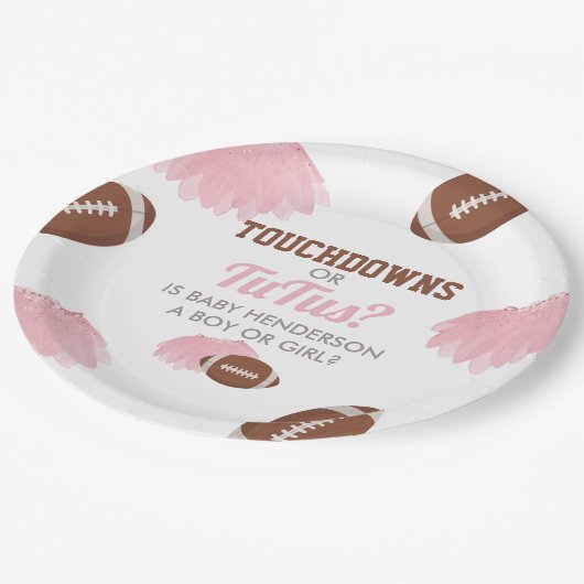 Touchdowns of tutus Gender onthullen Papieren Bordje (Gekanteld)