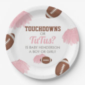 Touchdowns of tutus Gender onthullen Papieren Bordje (Voorkant)