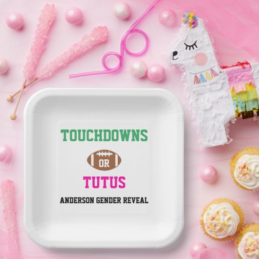 Touchdowns of tutus Gender onthullen Papieren Bordje (Feest)