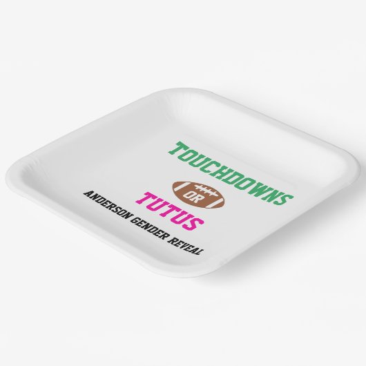 Touchdowns of tutus Gender onthullen Papieren Bordje (Gebogen)