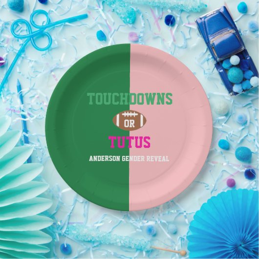 Touchdowns of tutus Gender onthullen Papieren Bordje (Feest)
