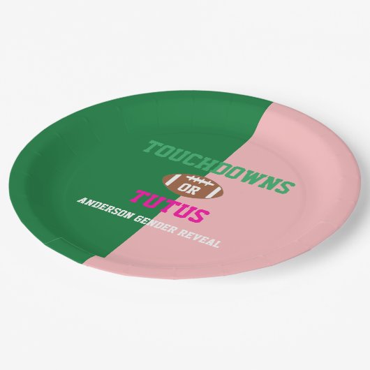 Touchdowns of tutus Gender onthullen Papieren Bordje (Gekanteld)