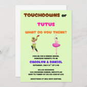 Touchdowns of Tutus gender onthullen party Kaart (Voorkant / Achterkant)