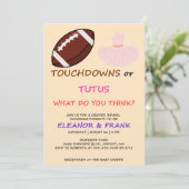 Touchdowns of Tutus gender onthullen party Kaart (Staand voorkant)