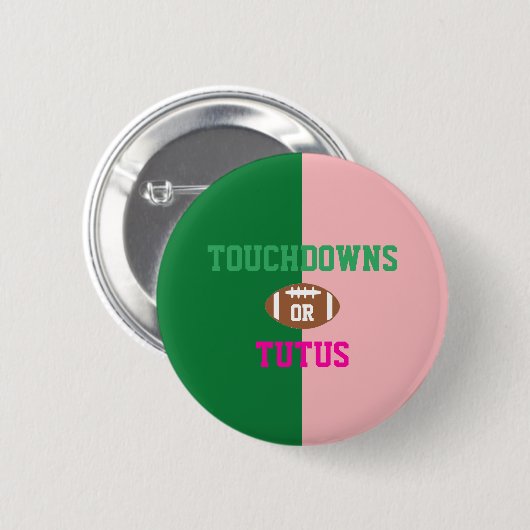 Touchdowns of tutus Gender onthullen Ronde Button 5,7 Cm (Voorkant /achterkant)