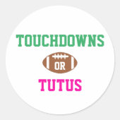 Touchdowns of tutus Gender onthullen Ronde Sticker (Voorkant)