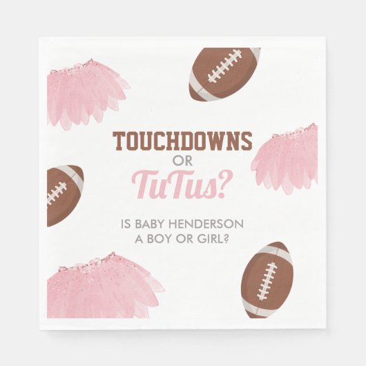 Touchdowns of tutus Gender onthullen Servet (Voorkant)