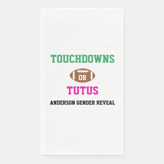 Touchdowns of tutus Gender onthullen Servet (Voorkant)