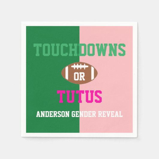 Touchdowns of tutus Gender onthullen Servet (Voorkant)